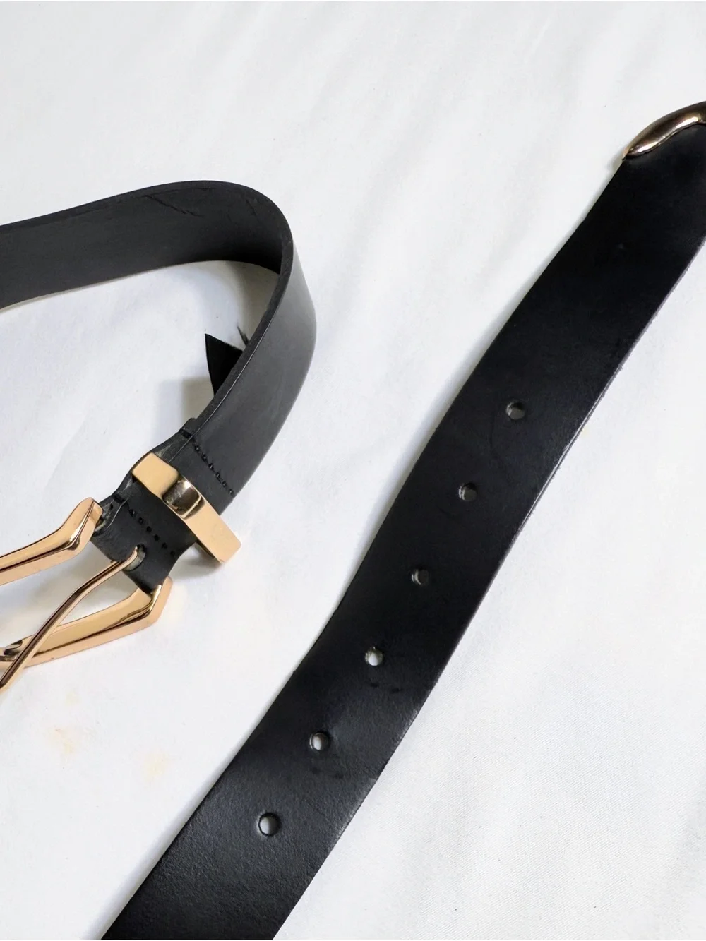 Luella Leather Collection Black Leather Belt Gold Buckle Small
